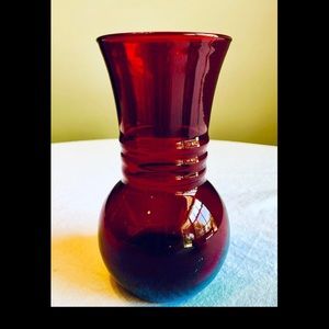Vintage Ruby Red Glass Vase